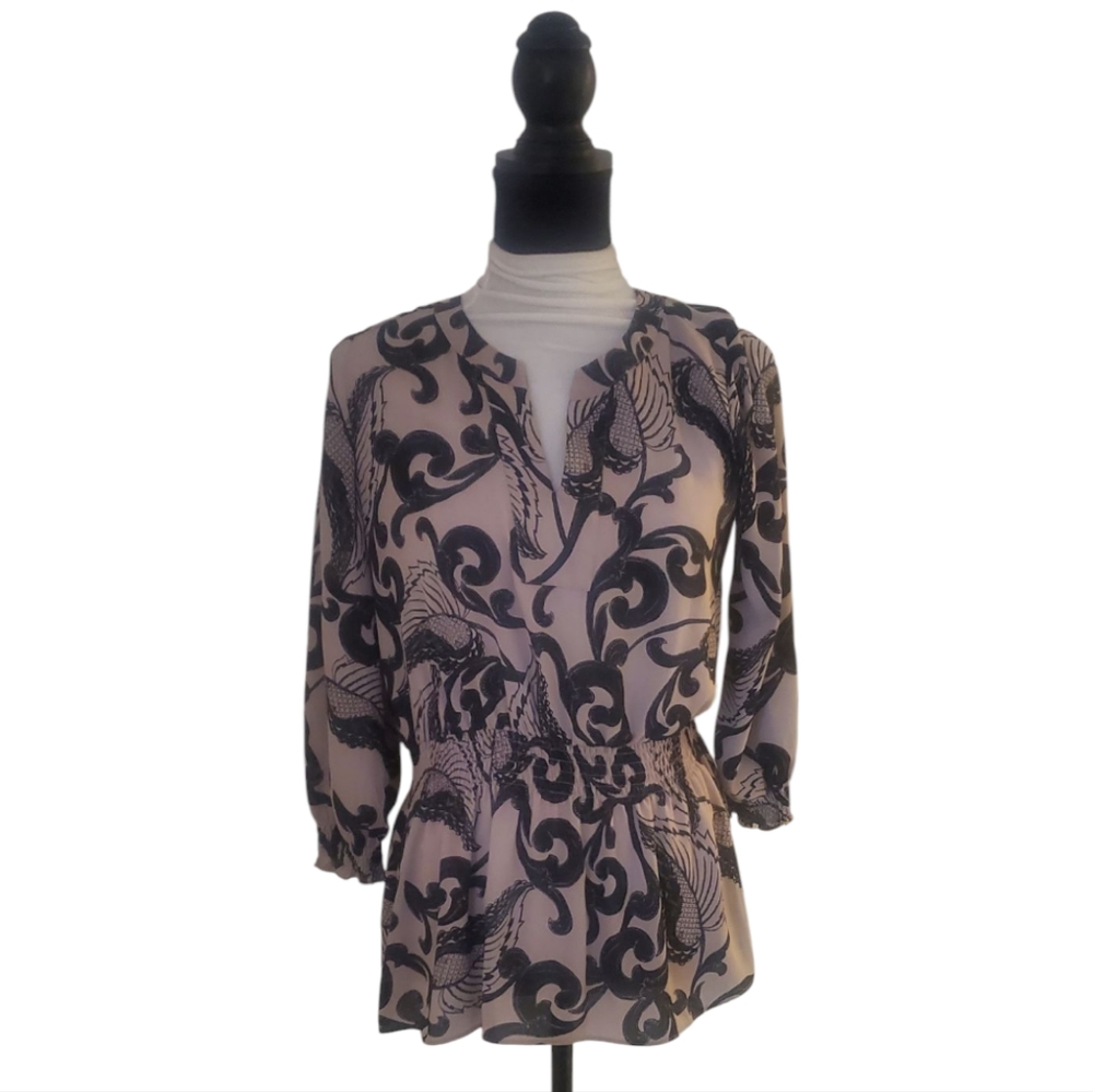 Alfani Smocked Peplum Top